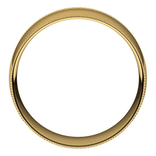 Rings TreasureFineJewelers 10K Yellow Gold 8 mm Milgrain Half Round Comfort Fit Light Wedding Band