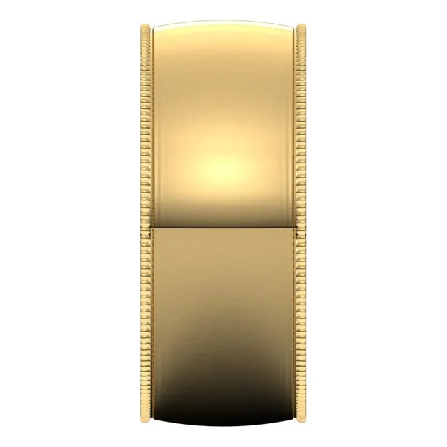Rings TreasureFineJewelers 10K Yellow Gold 8 mm Milgrain Half Round Comfort Fit Light Wedding Band