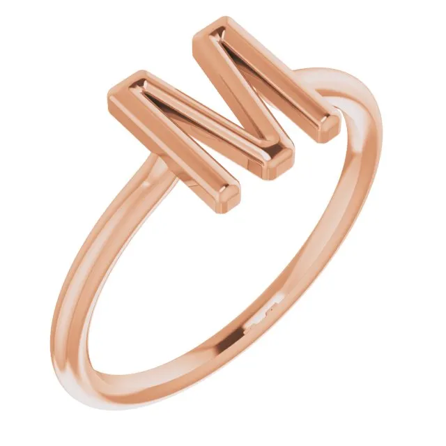 Rings TreasureFineJewelers 14K Rose Initial M Ring