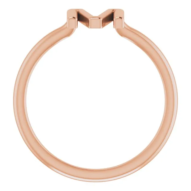 Rings TreasureFineJewelers 14K Rose Initial M Ring