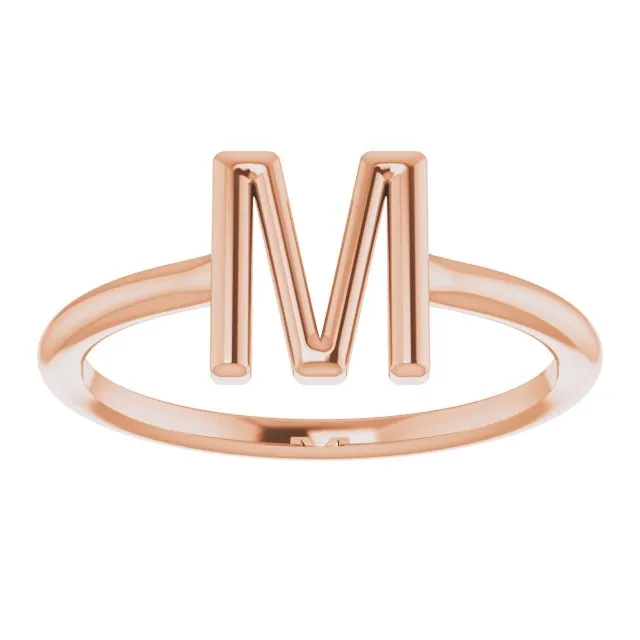 Rings TreasureFineJewelers 14K Rose Initial M Ring