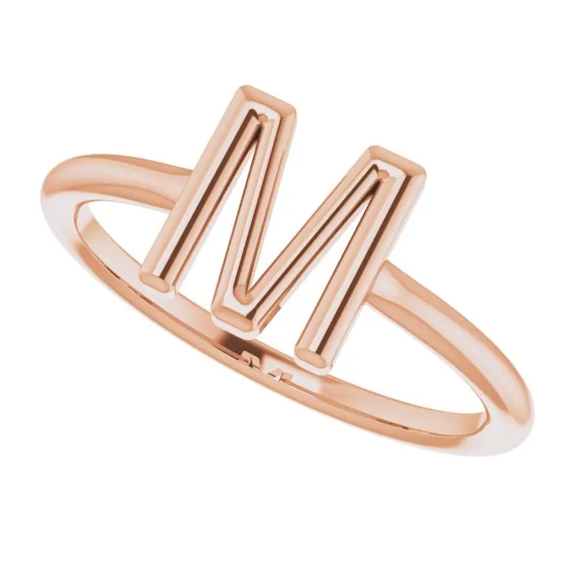 Rings TreasureFineJewelers 14K Rose Initial M Ring