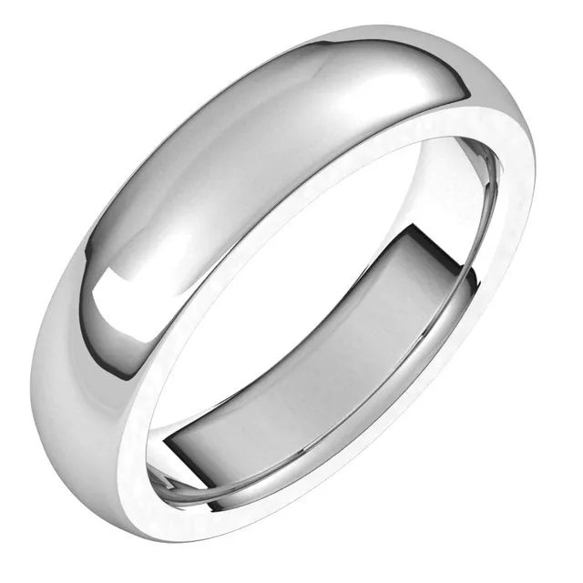 Rings TreasureFineJewelers 18K White Gold 5 mm Half Round Comfort Fit Heavy Wedding Band Rings TreasureFineJewelers 18K White Gold 5 mm Half Round Comfort Fit Heavy Wedding Band