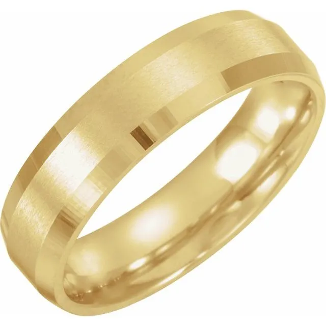 Rings TreasureFineJewelers 18K Yellow Gold 5 mm ComfortFit Beveled Edge Band With Satin Finish Rings TreasureFineJewelers 18K Yellow Gold 5 mm ComfortFit Beveled Edge Band With Satin Finish
