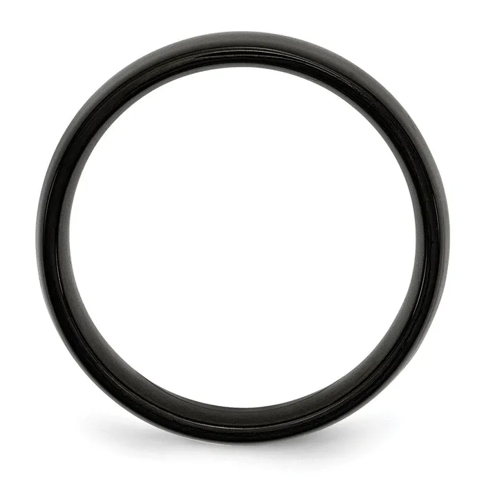 Rings TreasureFineJewelers Stainless Steel 6mm Black IPplated Polished Band