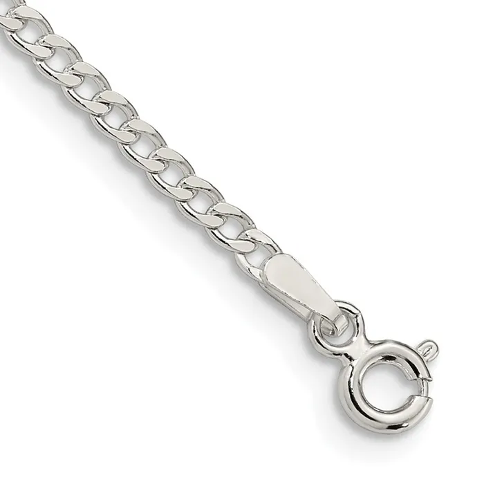Rings TreasureFineJewelers Sterling Silver 23mm Beveled Curb Chain
