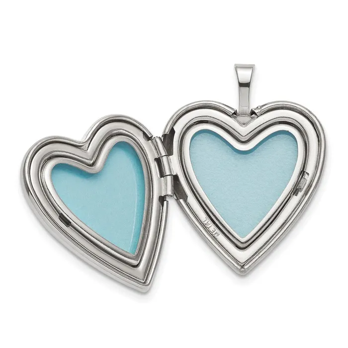 Rings TreasureFineJewelers Sterling Silver 20mm Green Enamel CloverCross Heart Locket