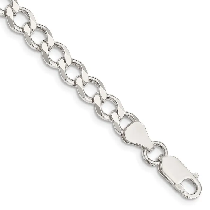 Rings TreasureFineJewelers Sterling Silver 64mm Semisolid Flat Curb Chain Rings TreasureFineJewelers Sterling Silver 64mm Semisolid Flat Curb Chain