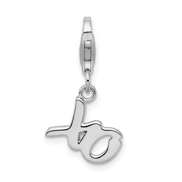 Rings TreasureFineJewelers Sterling Silver Amore La Vita Rhodiumplated Polished XO Charm Rings TreasureFineJewelers Sterling Silver Amore La Vita Rhodiumplated Polished XO Charm