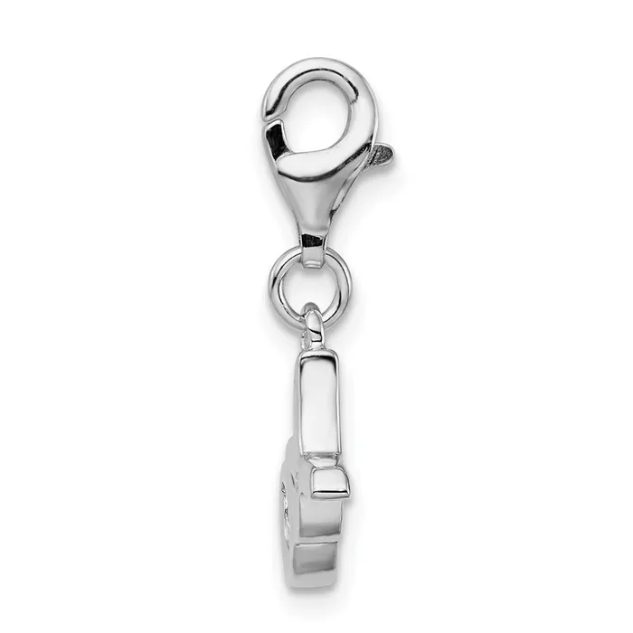 Rings TreasureFineJewelers Sterling Silver Amore La Vita Rhodiumplated Polished XO Charm