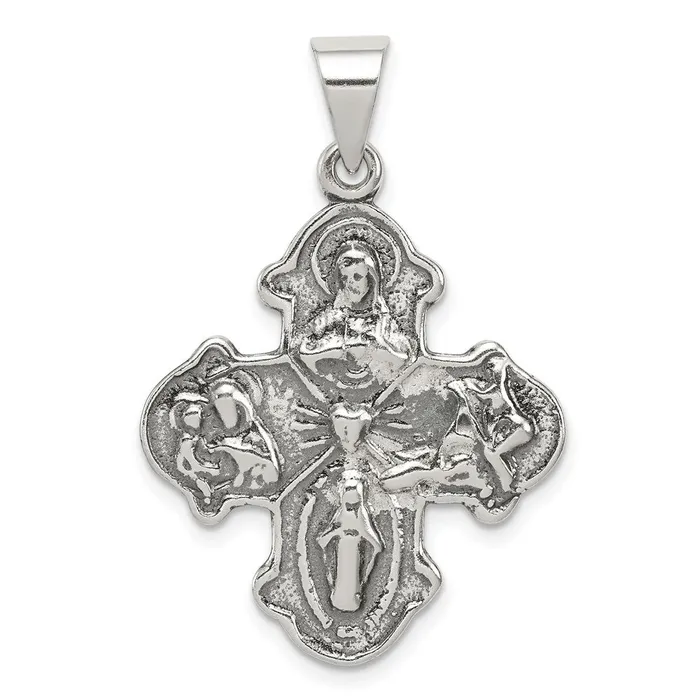Rings TreasureFineJewelers Sterling Silver Antiqued 4way Medal