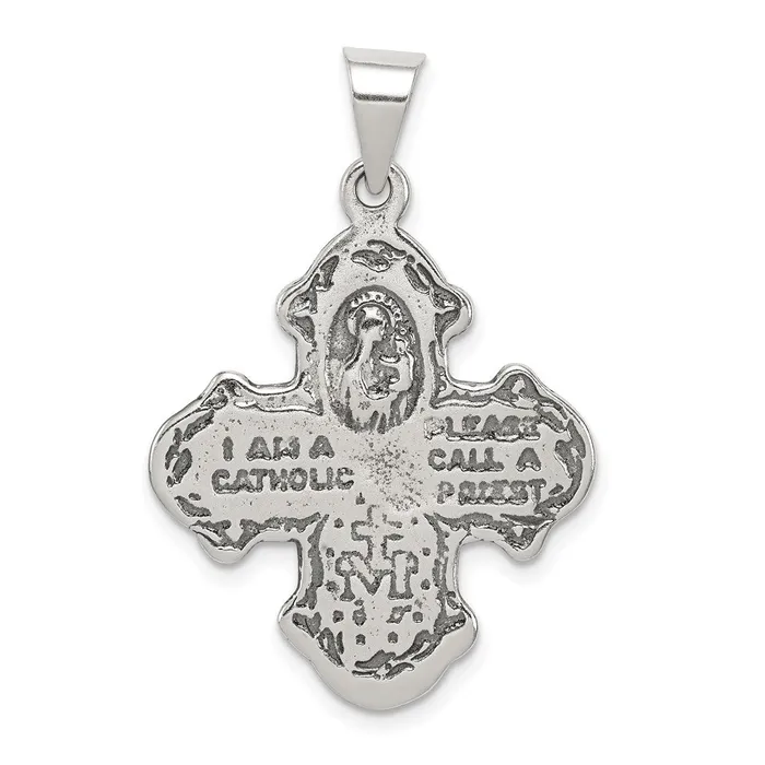 Rings TreasureFineJewelers Sterling Silver Antiqued 4way Medal