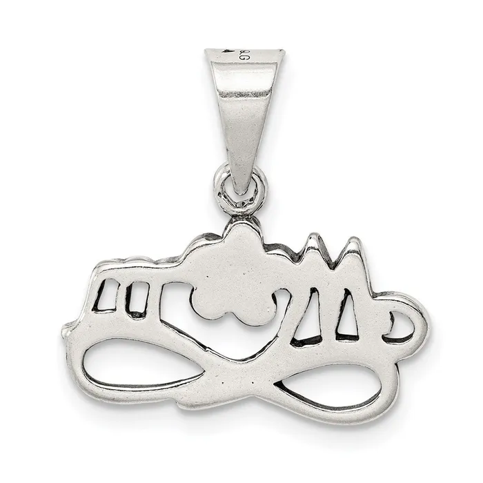 Rings TreasureFineJewelers Sterling Silver Antiqued Mom Charm