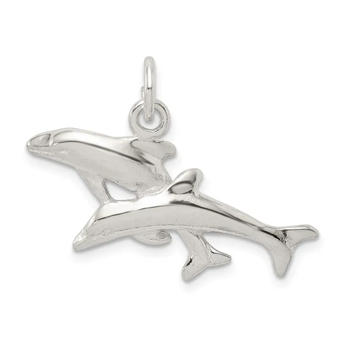 Rings TreasureFineJewelers Sterling Silver Dolphins Charm