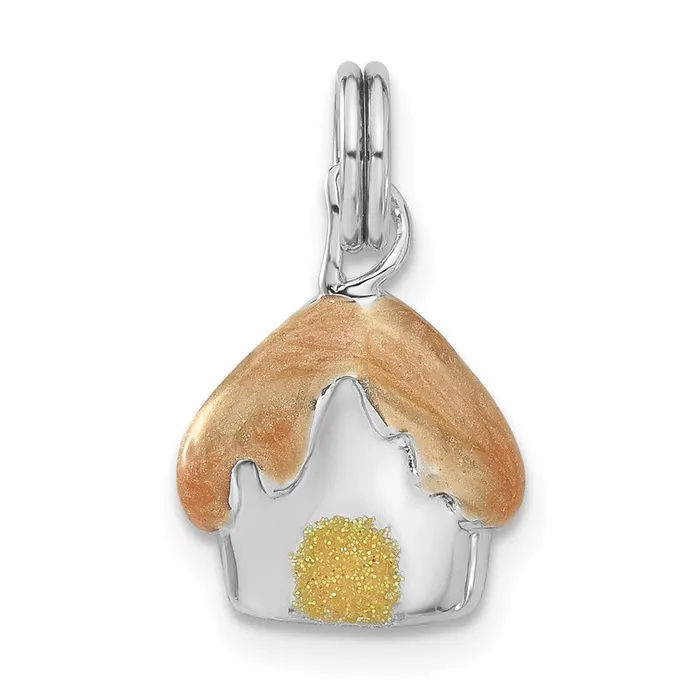 Rings TreasureFineJewelers Sterling Silver Enameled House Charm