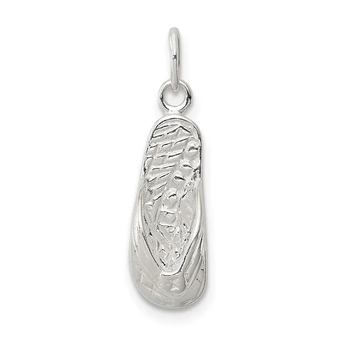 Rings TreasureFineJewelers Sterling Silver Flip Flop Charm