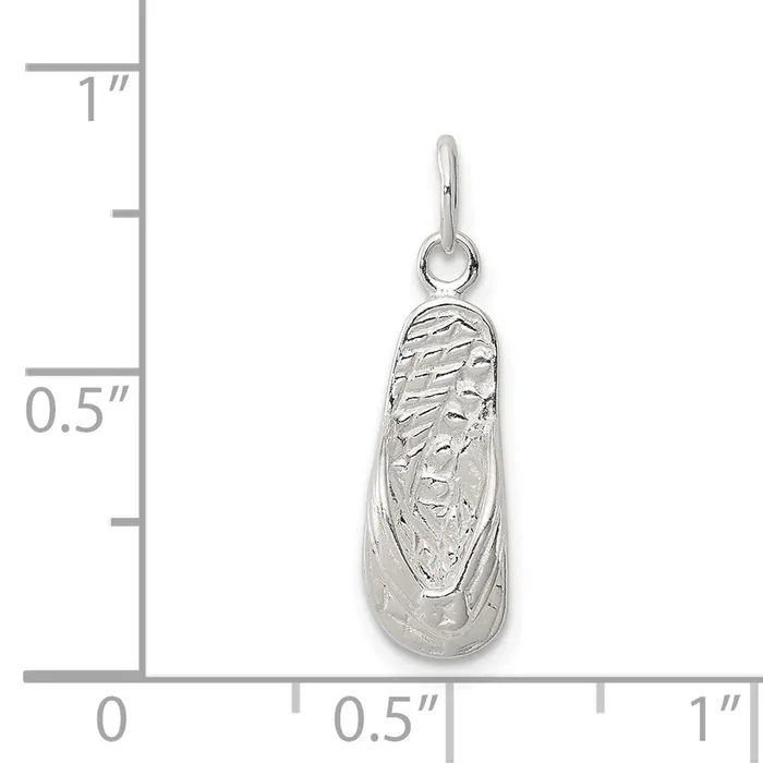 Rings TreasureFineJewelers Sterling Silver Flip Flop Charm