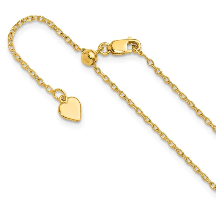 Rings TreasureFineJewelers Sterling Silver Goldplated Adjustable 14mm Cable Chain Rings TreasureFineJewelers Sterling Silver Goldplated Adjustable 14mm Cable Chain