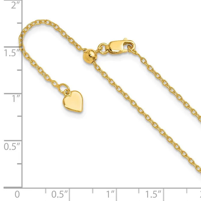 Rings TreasureFineJewelers Sterling Silver Goldplated Adjustable 14mm Cable Chain