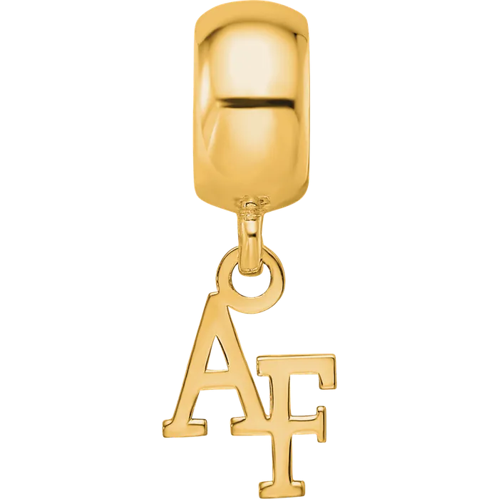 Rings TreasureFineJewelers Sterling Silver Goldplated LogoArt United States Air Force Academy AF Extra Small Dangle Bead