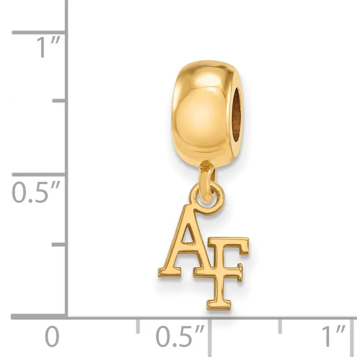 Rings TreasureFineJewelers Sterling Silver Goldplated LogoArt United States Air Force Academy AF Extra Small Dangle Bead