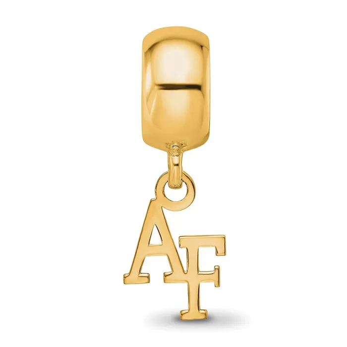 Rings TreasureFineJewelers Sterling Silver Goldplated LogoArt United States Air Force Academy AF Extra Small Dangle Bead
