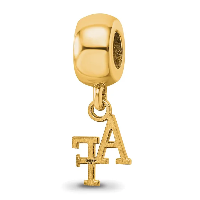 Rings TreasureFineJewelers Sterling Silver Goldplated LogoArt United States Air Force Academy AF Extra Small Dangle Bead