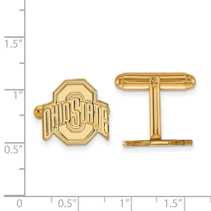 Rings TreasureFineJewelers Sterling Silver Goldplated The Ohio State University Cuff Links