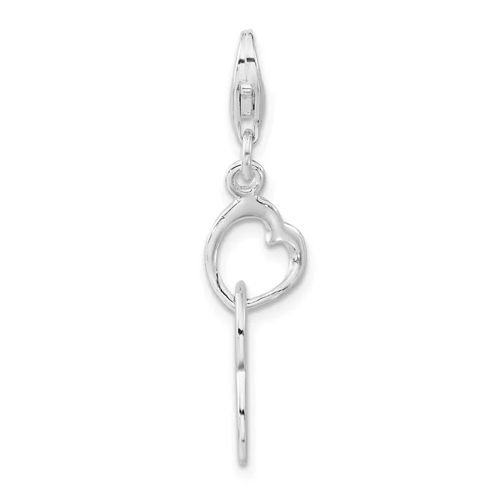 Rings TreasureFineJewelers Sterling Silver Heart Love Charm