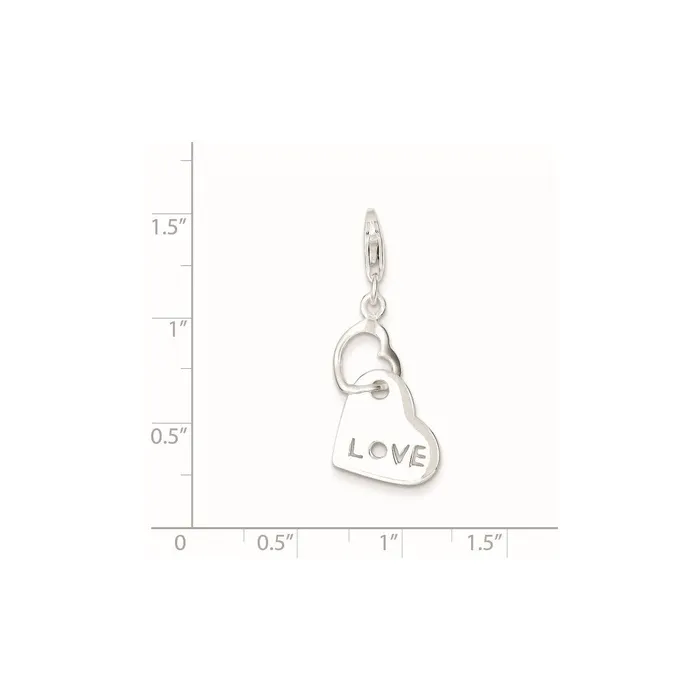 Rings TreasureFineJewelers Sterling Silver Heart Love Charm