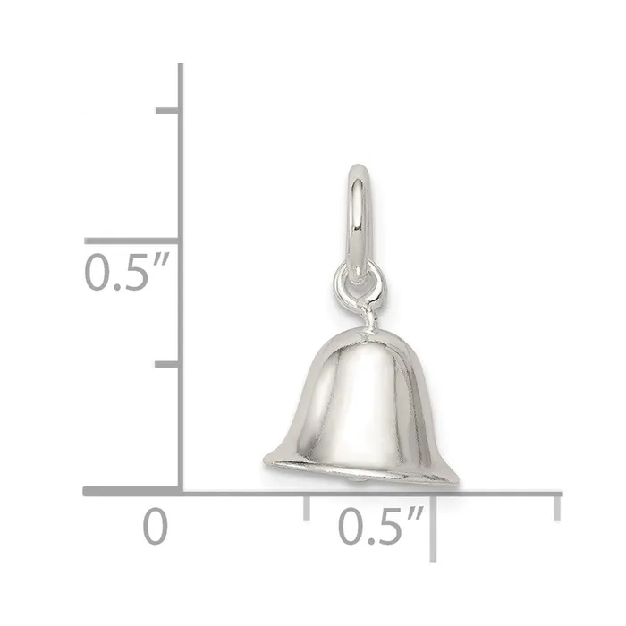 Rings TreasureFineJewelers Sterling Silver Moveable Bell Charm