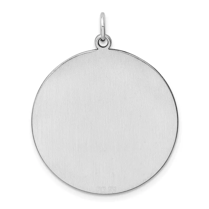 Rings TreasureFineJewelers Sterling Silver Rhodplated Eng Rnd Polish FrontSatin Back Disc Charm