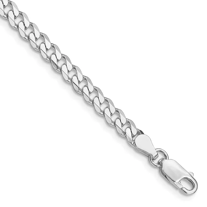 Rings TreasureFineJewelers Sterling Silver Rhodiumplated 45mm Curb Chain