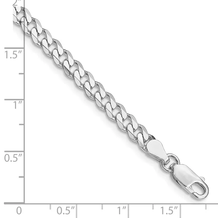 Rings TreasureFineJewelers Sterling Silver Rhodiumplated 45mm Curb Chain