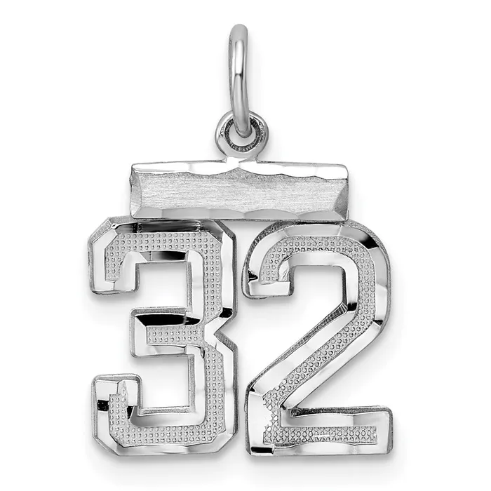 Rings TreasureFineJewelers Sterling Silver Rhodiumplated Diamondcut 32 Charm Rings TreasureFineJewelers Sterling Silver Rhodiumplated Diamondcut 32 Charm