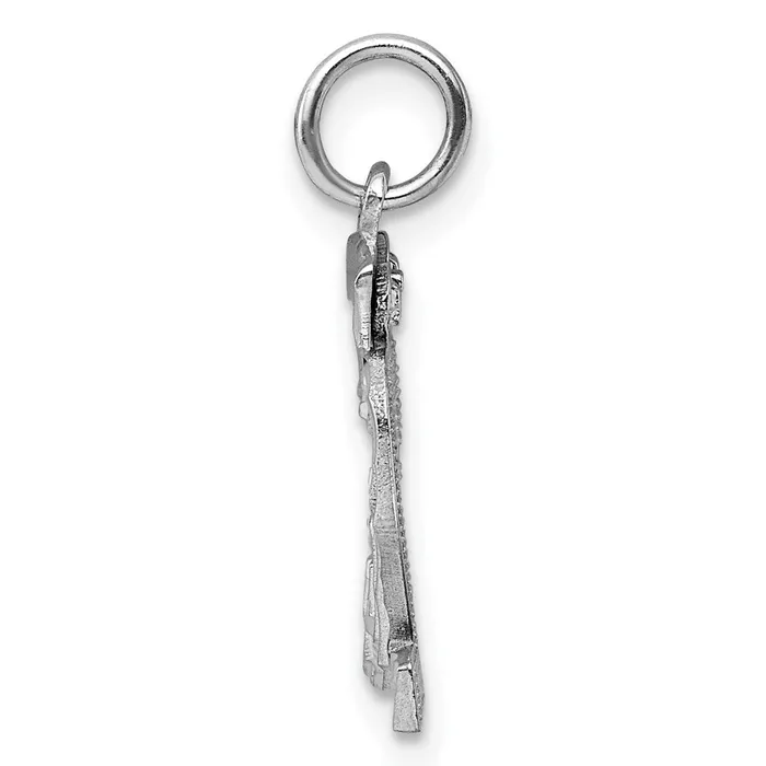 Rings TreasureFineJewelers Sterling Silver Rhodiumplated Diamondcut 32 Charm