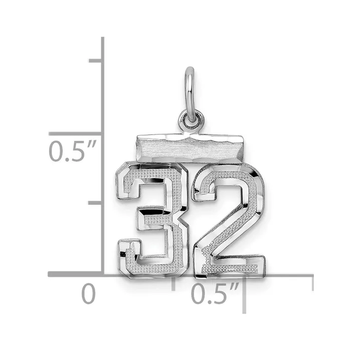 Rings TreasureFineJewelers Sterling Silver Rhodiumplated Diamondcut 32 Charm