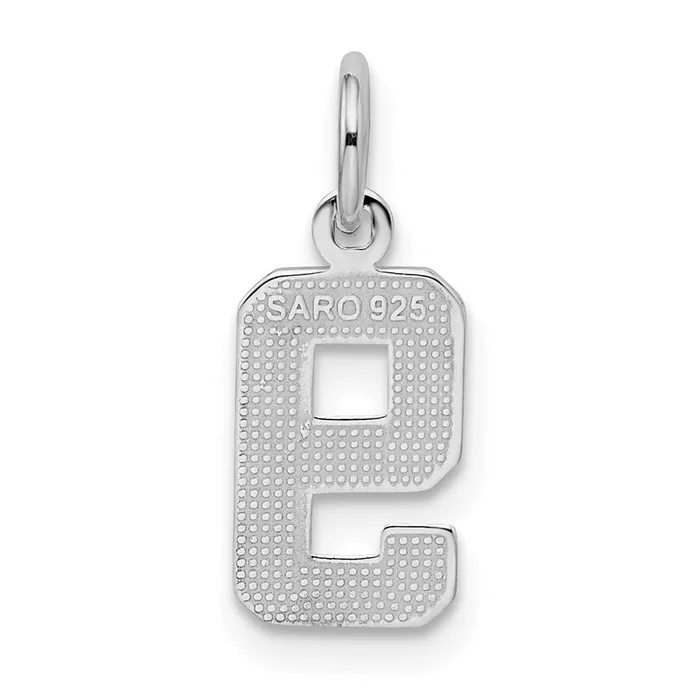 Rings TreasureFineJewelers Sterling Silver Rhodiumplated Diamondcut 9 Charm