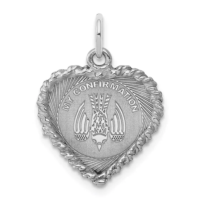 Rings TreasureFineJewelers Sterling Silver Rhodiumplated My Confirmation Disc Charm Rings TreasureFineJewelers Sterling Silver Rhodiumplated My Confirmation Disc Charm