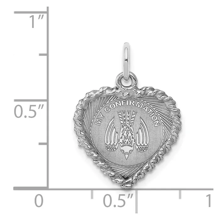 Rings TreasureFineJewelers Sterling Silver Rhodiumplated My Confirmation Disc Charm