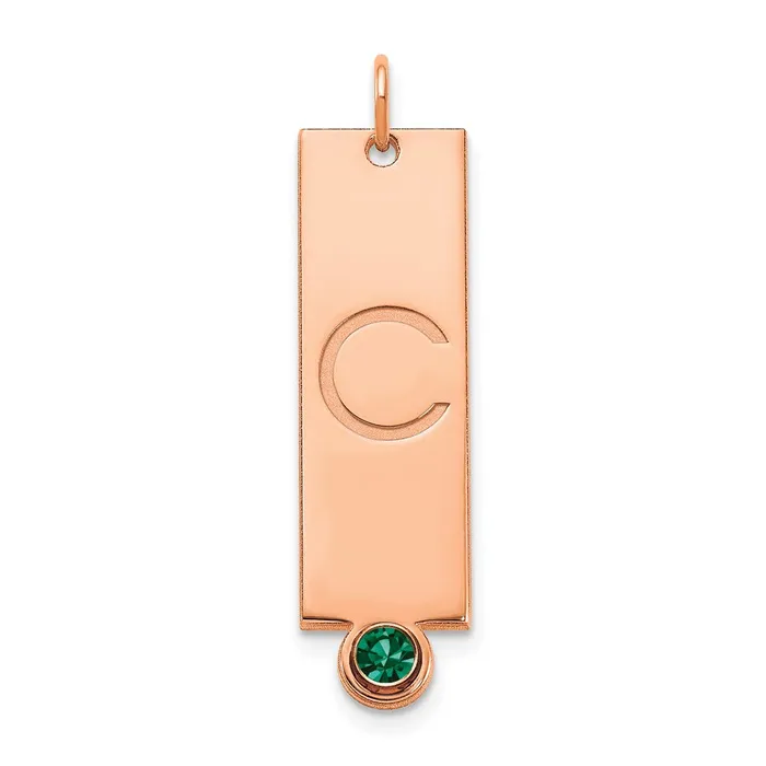 Rings TreasureFineJewelers Sterling Silver Rose Gold PlatedPolished Vertical Bar with Birthstone Rings TreasureFineJewelers Sterling Silver Rose Gold PlatedPolished Vertical Bar with Birthstone