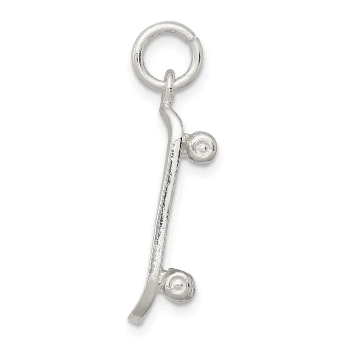 Rings TreasureFineJewelers Sterling Silver Skateboard Charm