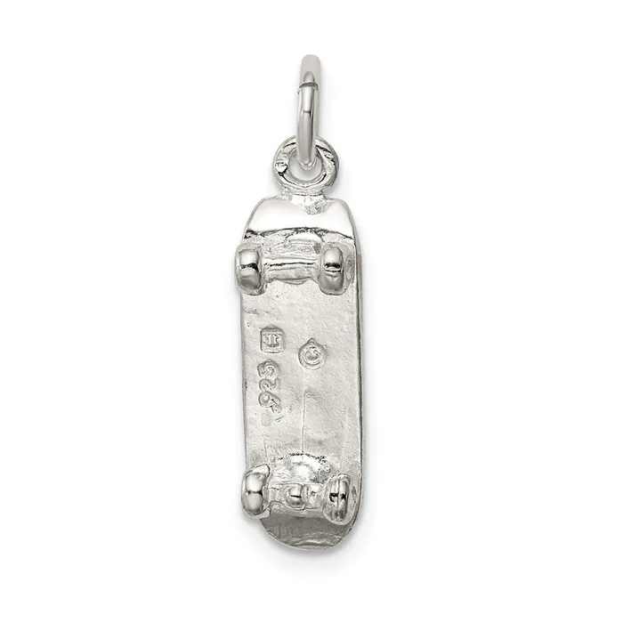Rings TreasureFineJewelers Sterling Silver Skateboard Charm