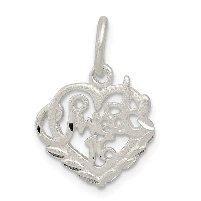 Rings TreasureFineJewelers Sterling Silver Sweet 16 Charm