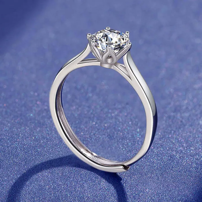 Rings Trendolla Jewelry Classic Six Claw Crown Moissanite Ring