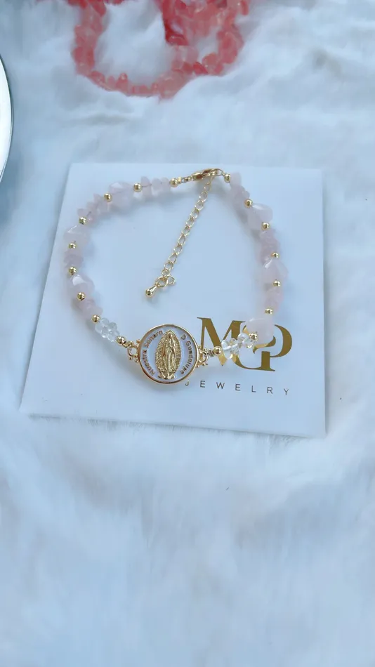 Rose Quartz Mary Pearl Bracelet MP Jewelry Bracelets