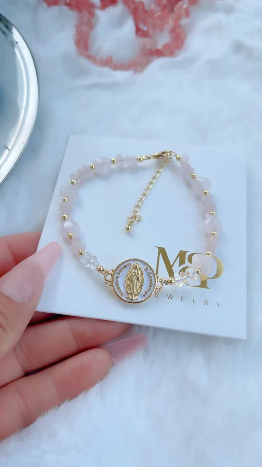 Rose Quartz Mary Pearl Bracelet MP Jewelry Bracelets