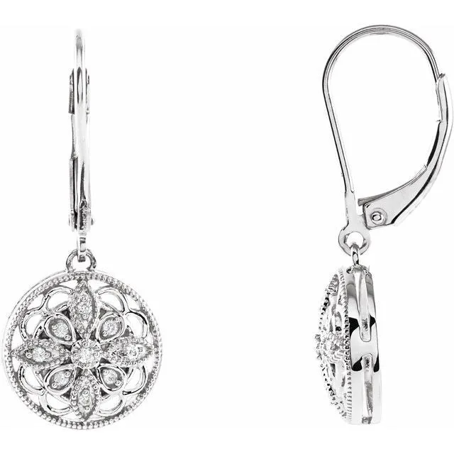 Sterling Silver 110 CTW Diamond Lever Back Earrings TreasureFineJewelers Earrings Sterling Silver 110 CTW Diamond Lever Back Earrings TreasureFineJewelers Earrings