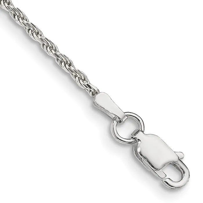 Sterling Silver 17mm Diamondcut Rope Chain Anklet TreasureFineJewelers Rings Sterling Silver 17mm Diamondcut Rope Chain Anklet TreasureFineJewelers Rings