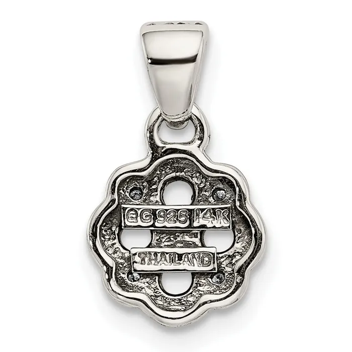 Sterling Silver 14k Fourstone and Diamond Mothers Pendant TreasureFineJewelers Necklaces